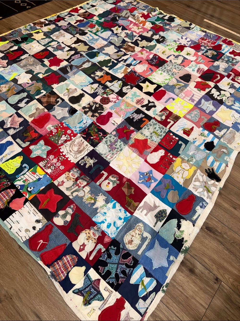 Vintage Shabby Chic Handmade Patchwork Quilted Throw - one of a kind….